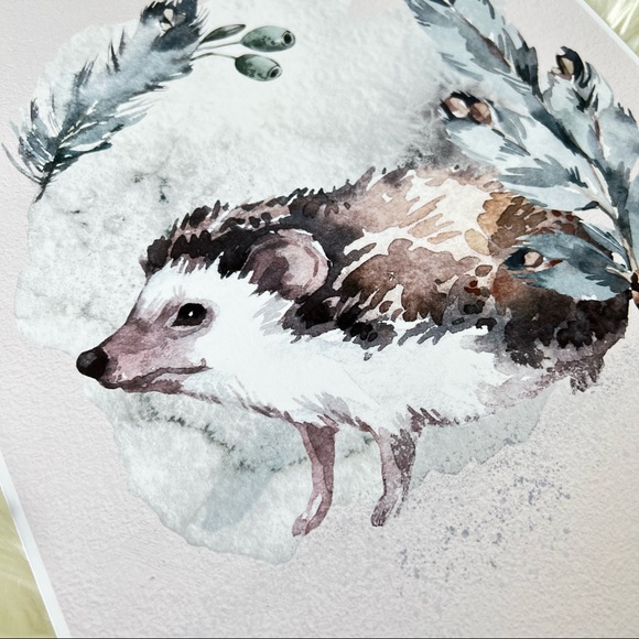 Watercolor Hedgehog Wall Art Print Poster Unframed - Picture 16 of 17